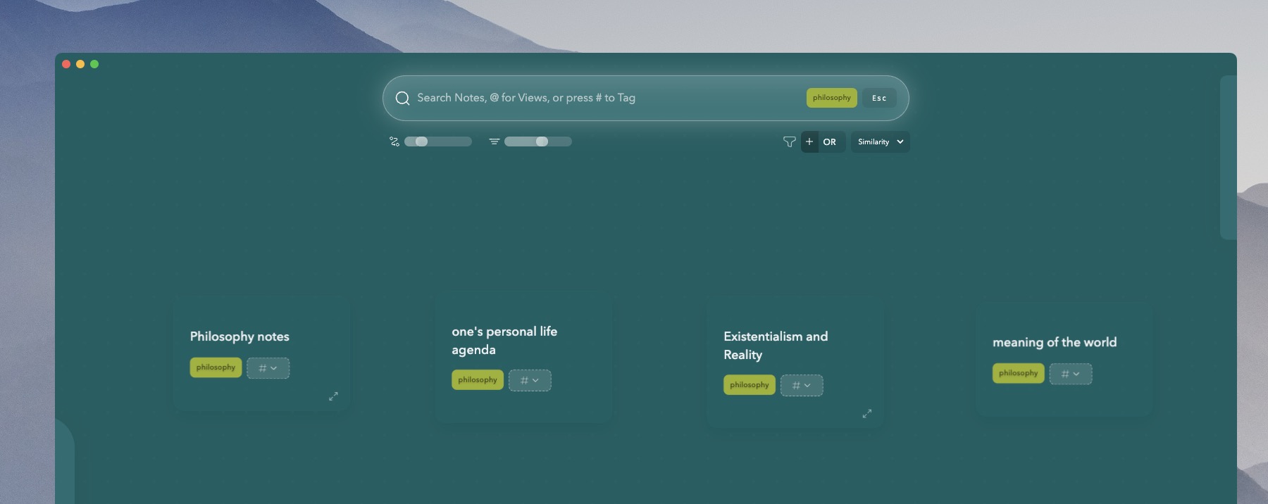 Filtering via tags